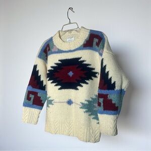 Vintage Susann D hand-knit 100% Shetland Wool Sweater Size M